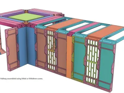 Venator Hallway Panels for One12 scale 3d printing stl files 3D print model