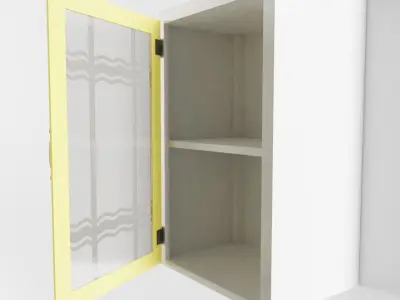Small Vintage Kitchen Wall Cabinet 3D model
