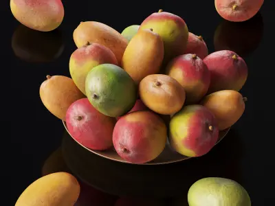 Mango - 6 models Low-poly 3D model