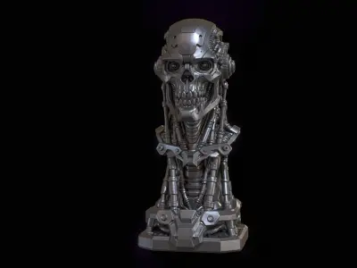 Cyber Reaper Bust High Poly for 3D Print 3D print model