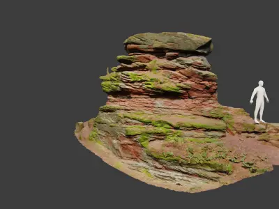 PBR Rocks Stone Forest Cliff Big Drone scan 3D model