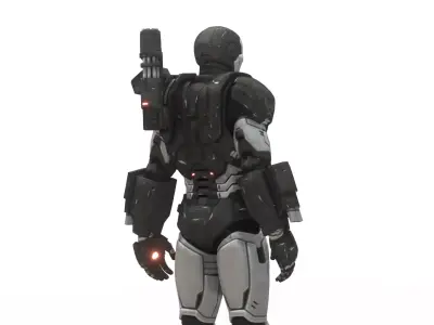 War Machine 3D Model Iron Man Armor MCU Inspired Low-poly 3D model