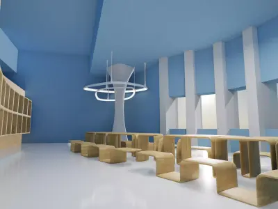 sci fi futuristic exhibition exterior art gallery museum 3d 3D model