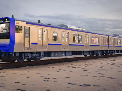  Japanese Train Detailed Interior Yokosuka Sobu Exterior E235-1000 Series Rigged 