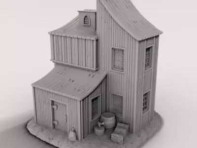  medieval house 3D print model
