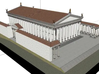 Architecture-Religion-God-Culture-Temple-090 greek temple 3D model