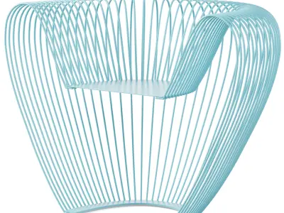 Park benches and table BUBBLE by Concept Urbain 3D model