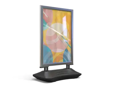 pavement sign and beach flag advertisement 3D model