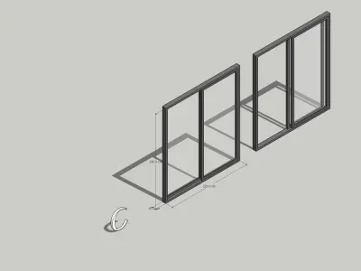 Sliding Metal Door - C Low-poly 3D model