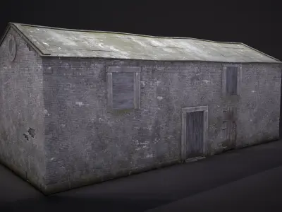 Stone Barn 4k Tex Game Ready Low-poly 3D model
