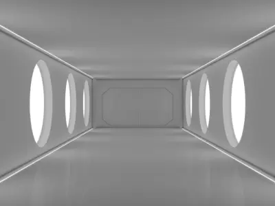 Sci Fi Corridor Low-poly 3D model buy