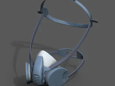 Gas mask respirator military combat 3d model  Low-poly 3D model