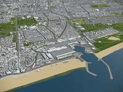 South Holland - full region Low-poly 3D model