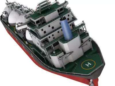 Gas Carrier Ship 3D model