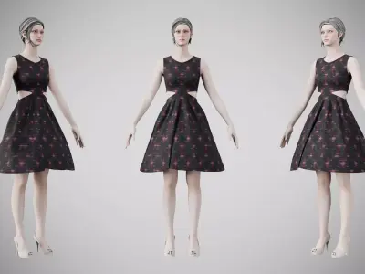 Dress 33 Light Burst Static Low-poly 3D model