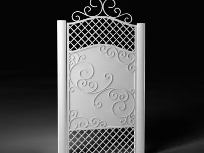 Wicket Gate with Decorative Forged Elements 3D model