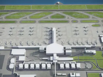 Nagoya - Chubu Centrair International Airport - NGO Low-poly 3D model