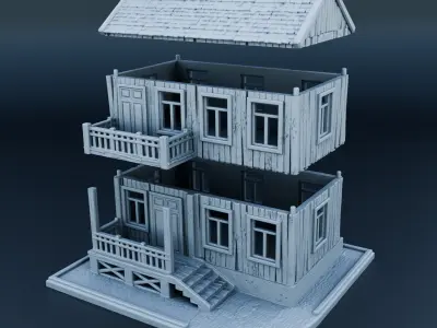 Medieval house 3D print model