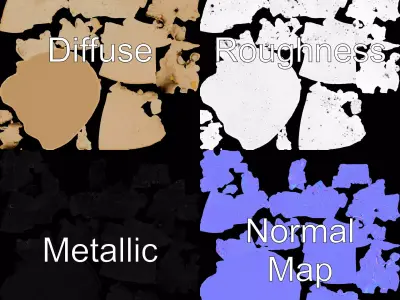 Desert Sand Rock model pack Low-poly 3D model