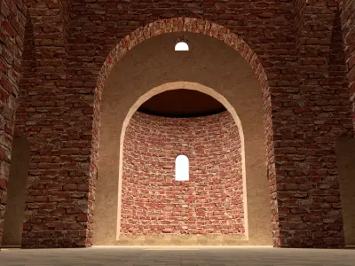 Serbian Orthodox Church Reconstruction Low-poly 3D model