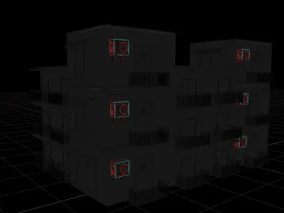 Simple Low Poly Buildings Low-poly 3D model