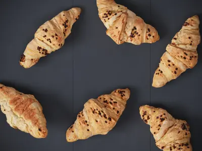 Croissant With Chocolate Chip 5 Models