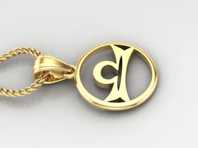 Circle Libra Light Gold Pendant Version 6 3D print model