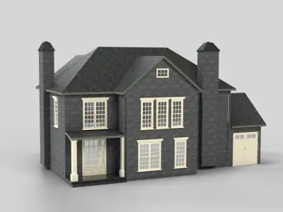 British House Design 17T1  Low-poly 3D model