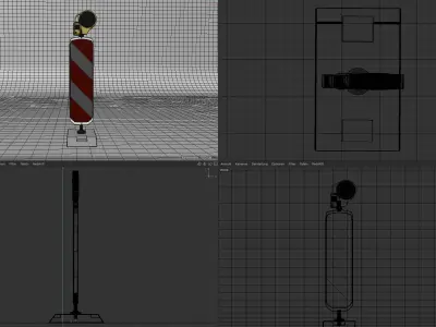 Traffic Control Traffic Delineator 3D Model High-Quality 3D model