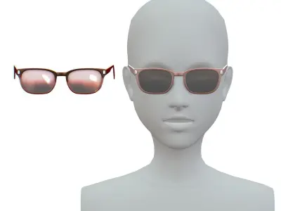 Cartoon High Poly Subdivision Hipster Glasses Low-poly 3D model
