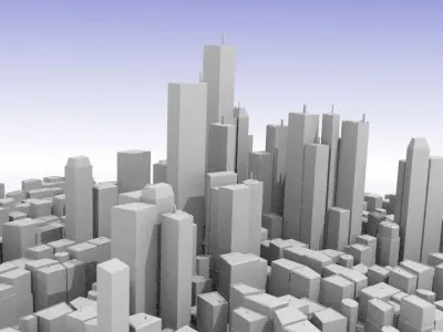 City center Low-poly 3D model