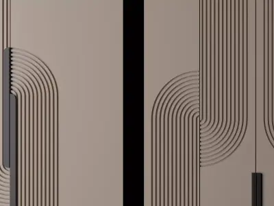 CNC Door Design  Modern Bedroom Panel 3D model