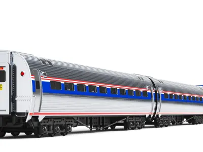  Detailed Full Diesel Train With Interior 