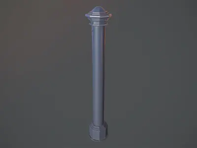 Barrier Bollard pack 3 Blue v1 Low-poly 3D model