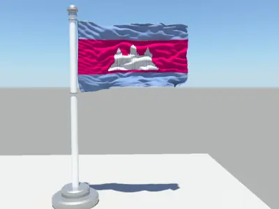 Cambodia flag 3D model