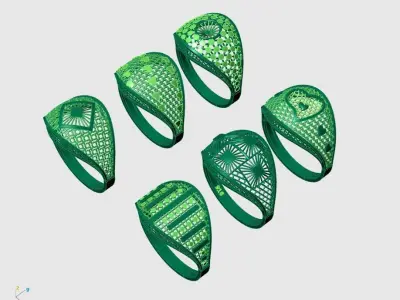 RING S SET - DIRECT CASTING - LIGHT WEIGHT 3D print model