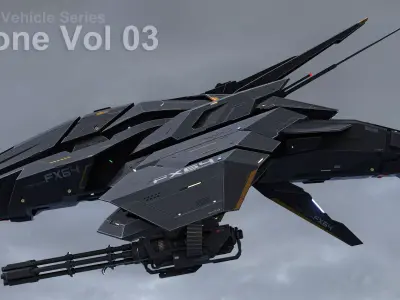 Sci-Fi Vehicle Series-Drone 03-PBR Low-poly 3D model