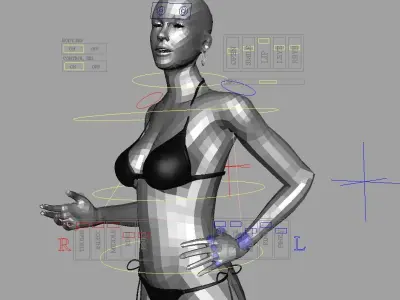African American Woman Character Rigged 3D model