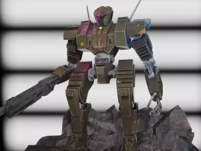 Battle-Scarred War Bot 3D Print - 3MF and STL - Pre-Supported 3D print model