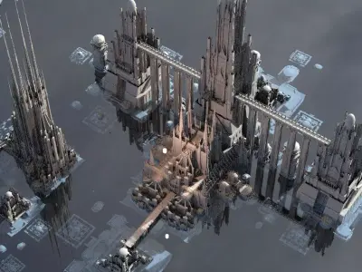 Victorian fantasy architecture Collection kitbash 1 3D model