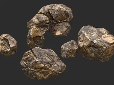 Sandstone Rocks Pack 01 Low-poly 3D model