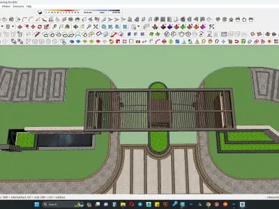 GATE HOUSE WITH BOUNDARY BOX 3D model