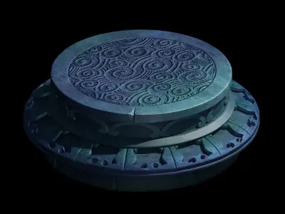 Demon Palace - Religion - Buddha base 001 3D model