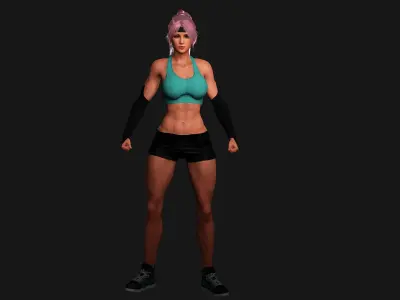 AAA 3D MUSCULAR BARBIE STREET STYLE-REALISTIC GAME CHARACTER Low-poly 3D model