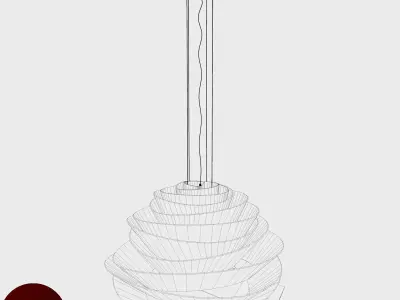 Hanging Spiral Rose Lamp 3D model