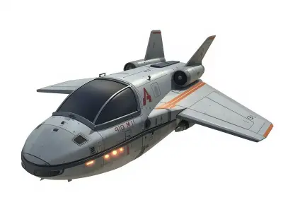 Futuristic Cartoon Patrol Aircraft 3D Model Low-poly 3D model