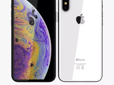 Apple iPhone XS Silver Low-poly 3D model