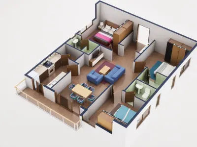 3D Floor Plan Model 57 3D model