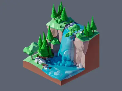 land 19A Low-poly 3D model