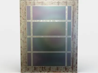 Window glass door with pattern Low-poly 3D model